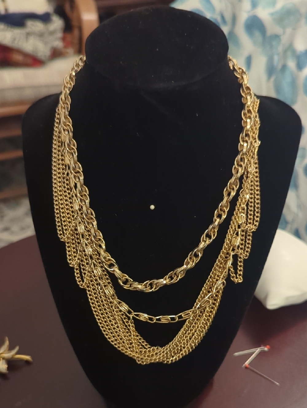 Layered Gold-Tone Multi-Chain Necklace - Women Jewelry